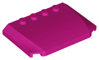 Brick Wedged, Curved Triple 4 x 6 x 2/3 with 4 Studs in Magenta