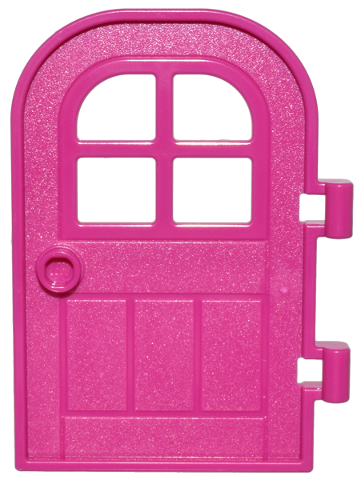 Door Right 4 x 6 with Curved Top, Bars in Magenta