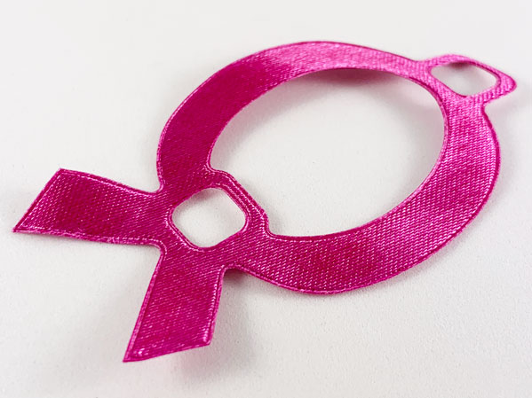 Clikits Icon Accent, Ribbon, Oval, 2 Square Holes, Folds into Bow in Magenta
