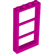 Window 1 x 4 x 6 Frame with 3 Panes in Magenta
