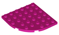 Plate Round Corner 6 x 6 in Magenta