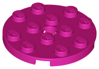 Plate Round 4 x 4 with Pin Hole in Magenta