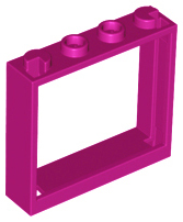 Window 1 x 4 x 3 without Shutter Tabs in Magenta