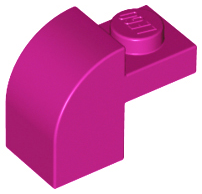 Brick Curved 1 x 2 x 1 1/3 with Curved Top in Magenta