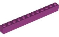 Brick 1 x 12 in Magenta