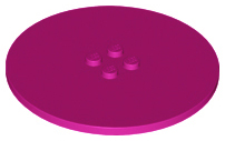 Plate Special Round 8 x 8 with 2 x 2 Center Studs with Groove in Magenta