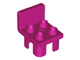 Duplo Chair with 4 Studs and Squared Back in Magenta