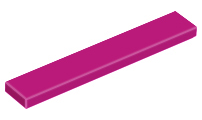 Tile 1 x 6 with Groove in Magenta
