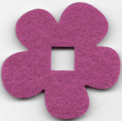 Flower, Felt 6 x 6 with Square Hole in Magenta
