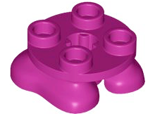Feet, 2 x 2 x 2/3 with 4 Studs on Top in Magenta