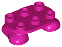 Feet, 2 x 3 x 2/3 with 6 Studs on Top in Magenta
