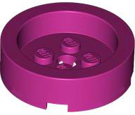 Brick Round 4 x 4 with Recessed Center in Magenta