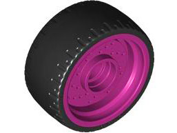 Wheel Rim 24 x 12 with Black Tyre in Magenta
