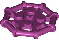 Plate Special 2 x 2 with Bar Frame Octagonal, Reinforced, Completely Round Studs in Magenta
