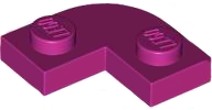 Plate Round Corner 2 x 2 with 1 x 1 Cutout in Magenta