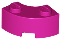 Brick Round Corner 2 x 2 Macaroni with Stud Notch and Reinforced Underside [New Style] in Magenta