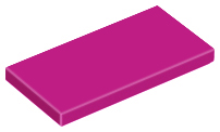 Tile 2 x 4 with Groove in Magenta