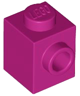 Brick Special 1 x 1 with Stud on 1 Side in Magenta