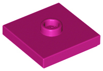 Plate Special 2 x 2 with Groove and Center Stud (Jumper) in Magenta