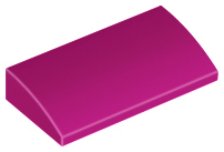 Brick Curved 2 x 4 x 2/3 No Studs, with Bottom Tubes in Magenta