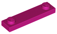 Plate Special 1 x 4 with 2 Studs, 3 Bottom Tubes in Magenta