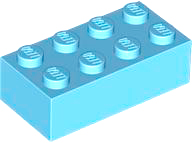 Brick 2 x 4 in Maersk Blue