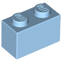 Brick 1 x 2 in Maersk Blue