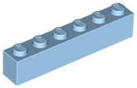 Brick 1 x 6 in Maersk Blue
