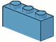 Brick 1 x 3 in Maersk Blue