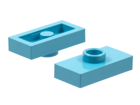 Plate Special 1 x 2 with 1 Stud without Groove (Jumper) in Maersk Blue