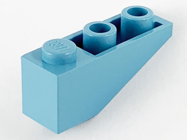 Brick Sloped Inverted 33° 3 x 1 with Internal Stopper and No Front Stud Connection in Maersk Blue