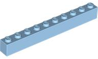 Brick 1 x 10 in Maersk Blue