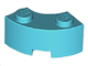 Brick Round Corner 2 x 2 Macaroni with Stud Notch and Reinforced Underside [New Style] in Maersk Blue