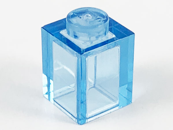 Brick 1 x 1 in Trans-Medium Blue