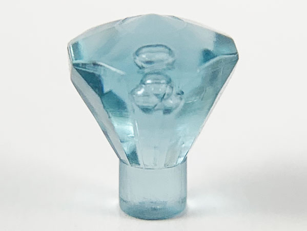 Rock 1 x 1 Jewel / Gem 24 Facet in Trans-Medium Blue