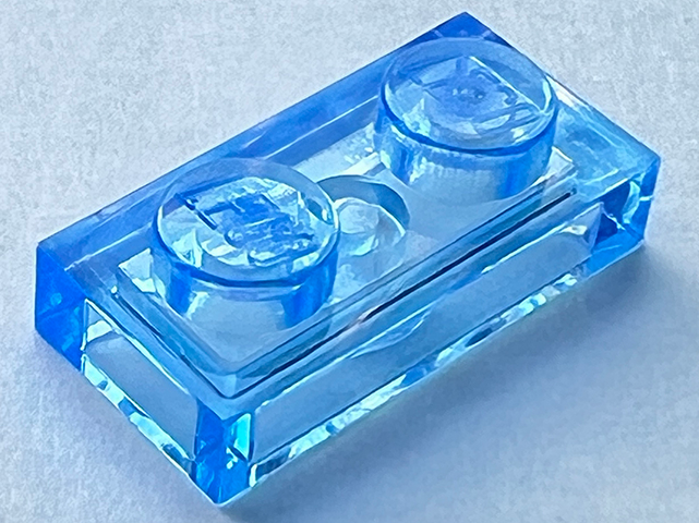 Plate 1 x 2 in Trans-Medium Blue