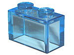 Brick 1 x 2 without Bottom Tube in Trans-Medium Blue