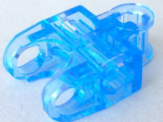 Technic Axle Connector 2 x 3 with Ball Socket, Open Sides in Trans-Medium Blue
