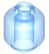 Minifig Head [Plain] [Hollow Stud] in Trans-Medium Blue