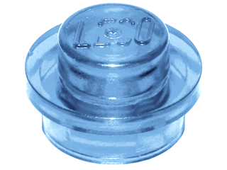 Plate Round 1 x 1 with Solid Stud in Trans-Medium Blue