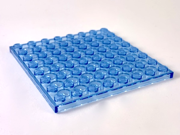 Plate 8 x 8 in Trans-Medium Blue