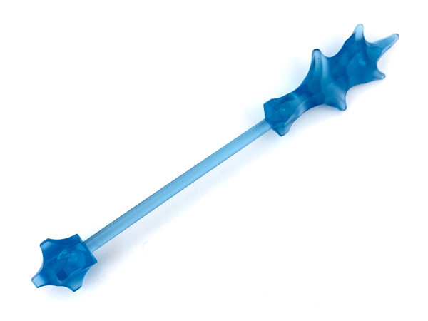 Large Figure Weapon Staff (Nepol) in Trans-Medium Blue