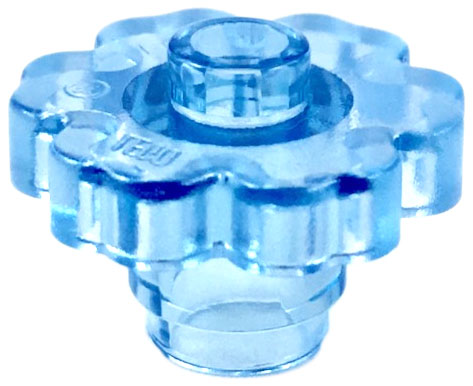 Plant, Flower 2 x 2 - Round [Open Stud] in Trans-Medium Blue