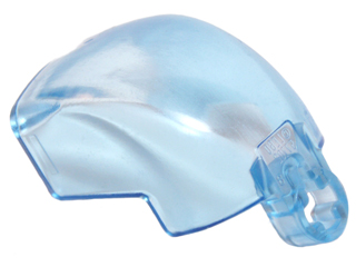 Large Figure Mask / Visor with Axle Hole in Trans-Medium Blue