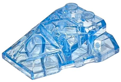 Brick Wedged, Sloped 4 x 4 Fractured Polygon Top in Trans-Medium Blue