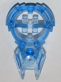 Large Figure Chest Badge with 'H' Hero Factory Logo in Spiked Circle in Trans-Medium Blue