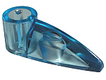 Technic Tooth 1 x 3 with Axle Hole [Hollow Underside] in Trans-Medium Blue
