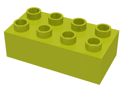 Duplo Brick 2 x 4 in Medium Lime