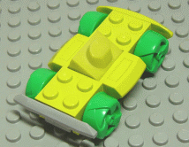 Vehicle Base 4 x 6 Racer Base with Bright Green Wheels in Medium Lime