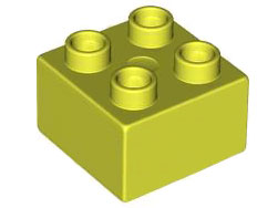 Duplo Brick 2 x 2 in Medium Lime